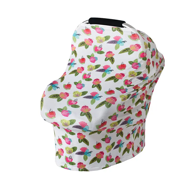 Multi-use Stretchy Nursing Cover Baby Car Seat Cover Canopy Shopping Cart Or Breastfeeding Cover