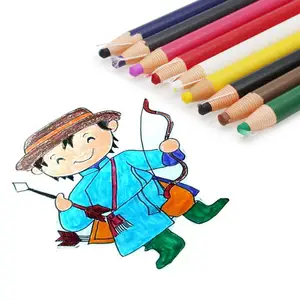 Auto Wax Pencils Dermatograph Pencil Colored Crayon For Drawing Coloring Compatible With Smooth Surface Glass/Bottle/Wood