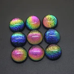 새로운 도착 Dichroic 유리 라운드 카보 숑 보석 펜던트