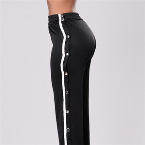 Nuovi <span class=keywords><strong>pantaloni</strong></span> <span class=keywords><strong>neri</strong></span> personalizzati <span class=keywords><strong>pantaloni</strong></span> a gamba larga da <span class=keywords><strong>donna</strong></span> per tutta la stagione - Product Image 2