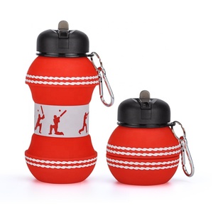 Bouteille d'eau de sport pliable en silicone pour enfants, avec paille, pour le football, l'école, la salle de sport, le stade - Product Image 2