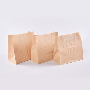 Barato morir corte artesanal Kraft de papel de embalaje de regalo de compras bolsas de China con fondo cuadrado - Product Image 1