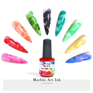 CX Đá Cẩm Thạch Nail Art Ink Gel Cho Móng Tay Hút Màu Nước Mực Cho Gel Nail Aquarelle Nghệ Thuật