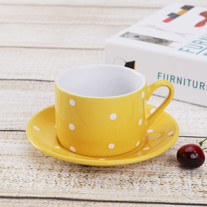 Moderne 240 ml En Céramique Lumineux De Couleur Glaçure Porcelaine Café Thé Tasses et Soucoupes Ensemble - Product Image 5