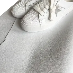 For white anti yellowing breathable durable sweat absorbing microfiber leather casual shoes pu coating microfiber faux leather YAMEI