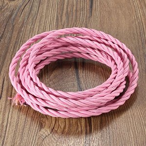 2X0.75Mm Màu Trang Trí Cổ Điển Bện Cáp 2 Lõi Xoắn Dệt Cáp Điện Dây Rayon Dây Vải - Product Image 3