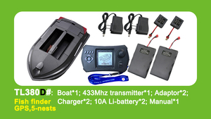 Suministro Directo de Fábrica Skywolf TL380 380E Barco <span class=keywords><strong>Cebador</strong></span> RC de Doble Casco con 12 Puntos de Cebo GPS Sonda Localizadora de Peces y Piloto Automático para Pesca en el Mar - Product Image 5