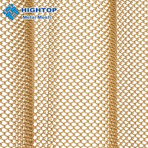 Copper color Metallic Decorative Wire Mesh for restaurant divider curtain