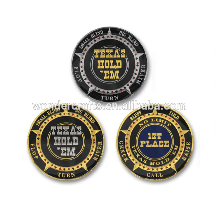 Professionnel conception personnalisée die timbre matériel de fer plaqué or brillant époxy de poker fabricant