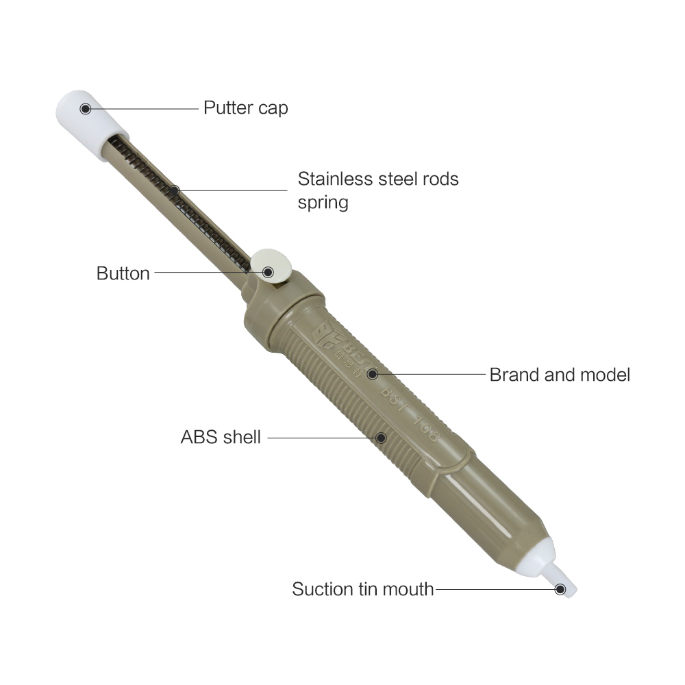 Heat-Resistant Desoldering Pump - Powerful Aluminum Tin Sucker Tool For Efficient Solder Removal In Welding Supplies