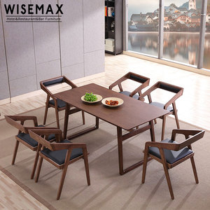Meubles de restaurant design d'Europe du Nord en gros, salle à manger moderne, chaise <span class=keywords><strong>Katakana</strong></span> rembourrée en cuir PU avec accoudoirs en bois - Product Image 6