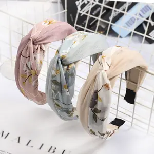 Spring Fashion Wholesales Women New Hair Band Flower Wide Plastic Cross Forehead Hair Band Headband