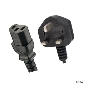 3 зубец Удлинитель электрический провод 13A предохранитель AC IEC C13 вращающийся шнур питания для портативных компьютеров