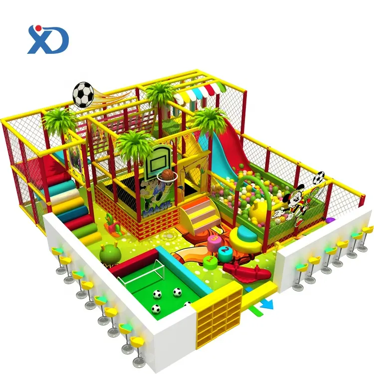 Kids small indoor playground equipment for family cafe shopping center or day care center