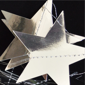 4M-40pcs Mirror Gold/<strong>Silver</strong> Star Shape Paper String <strong>Garland</strong> for Christmas/Party /Birthday Decoration - Product Image 3