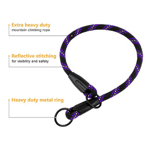 <span class=keywords><strong>Collar</strong></span> de cuerda P reflectante, cadena P, anillo de cuello a prueba de explosiones, correa para pasear perros, mascotas de entrenamiento para apretar automáticamente - Product Image 2