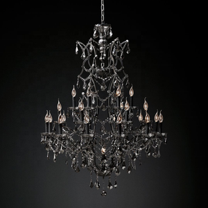 Luxury Custom Black Crystal <strong>Chandelier</strong> E14 E12 <strong>Chandelier</strong> Lighting for Hotel Villa - Product Image 1