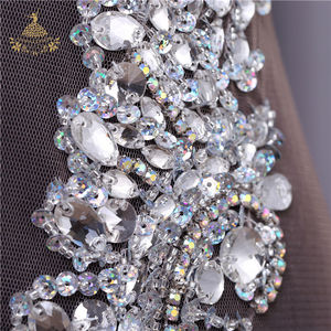 厚手のビーズレース生地クリスタルアップリケパッチ衣類用 - Product Image 4