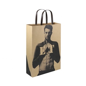 =papel bolsa de papel de Kraft marrón sac reutilisable la promoción de compras mano longitud <span class=keywords><strong>mango</strong></span> bolsa de ropa - Product Image 4