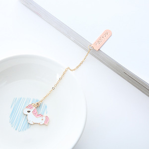Bán Buôn Sản Xuất Kim Loại Thủ Công Mỹ Nghệ Chất Lượng Cao Bookmark Dễ Thương Tùy Chỉnh Unicorn Động Vật Kim Loại Mềm Men Bookmark Với Chuỗi - Product Image 3