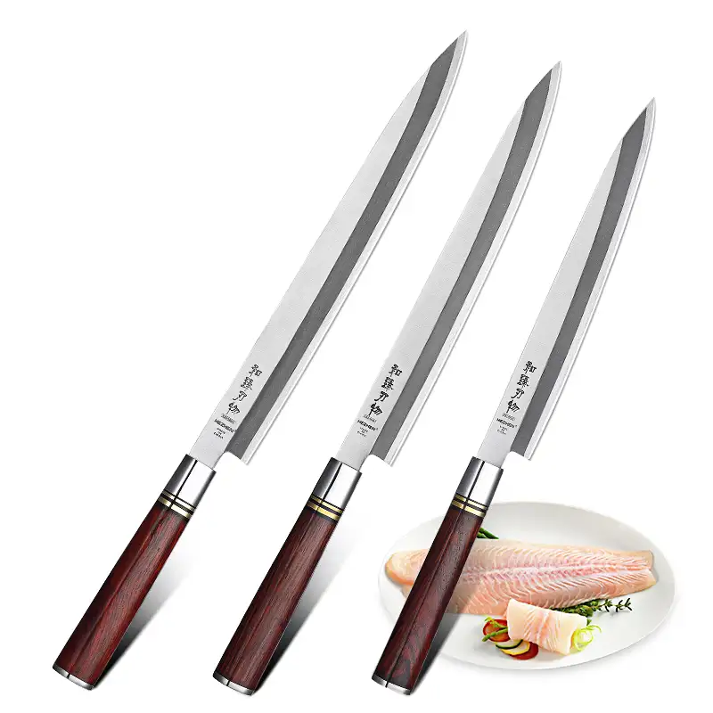 SZ-D serie japonés sashimi sushi cuchillo de cocina con mango de palo de rosa