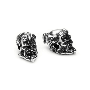 Perles en cuivre, perles tête de <span class=keywords><strong>Hellboy</strong></span>, gros trous, zircon, intervalles, perles en vrac pour collier DIY, bracelet, accessoires de bijoux (MPB014) - Product Image 6