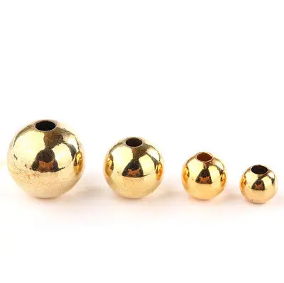 Wholesale Gold Plated 24k Round Copper Beads Accessory