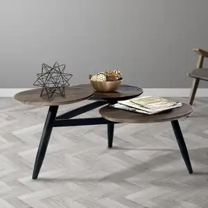 Small Coffee <strong>Table</strong> Round <strong>Mid</strong> <strong>Century</strong> Vintage Steel Frame <strong>Side</strong> <strong>Table</strong> End <strong>Table</strong> for Living Room - Product Image 1