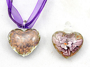 보석 여성 도매 보석 목걸이 꽃 심장 모양 유리 무라노 유리 펜던트 - Product Image 6