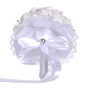 Romantique Artificielle Blanc <span class=keywords><strong>Ivoire</strong></span> Fleurs Main <span class=keywords><strong>De</strong></span> <span class=keywords><strong>Mariée</strong></span> Tenant Rose <span class=keywords><strong>Bouquet</strong></span> <span class=keywords><strong>De</strong></span> Mariage - Product Image 5
