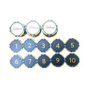Custom plastic poker chip with serial numbers for events