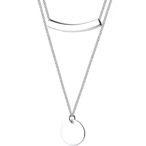 Double-Layer Round Necklace Temperament Geometry Long Clavicle Chain 925 Silver Necklaces