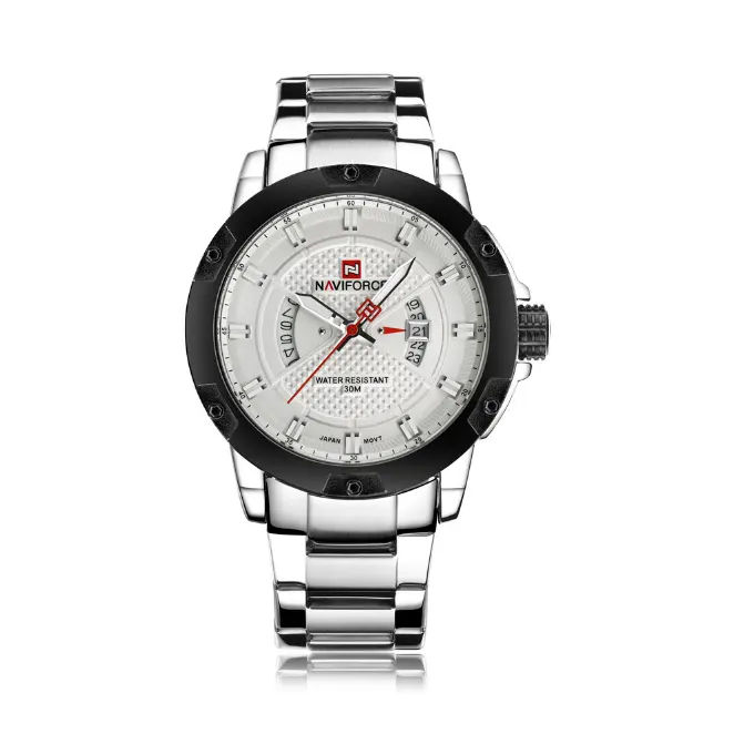 wholesale customized OEM japan movt quartz watch stainless steel bezel Business watch manufacture NAVIFORCE 9085