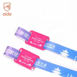 مخصص حديقة البوليستر المنسوجة قابل للتعديل مطاطا قفل معصمه تحديد RFID Tag سوار مهرجان