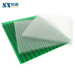 Polycarbonate Rõ Ràng Mái Đôi Tường Tấm Kích Thước Tiêu Chuẩn