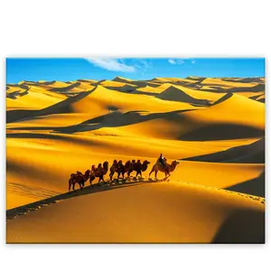 Bienes de Casa pintado a mano decoración del hotel paisaje del desierto camello pintura de aceite