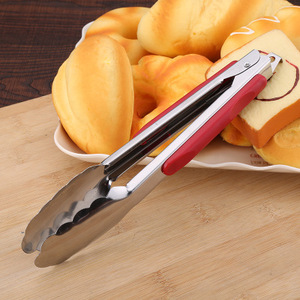 <strong>Plastic</strong> Handle Bread <strong>Tong</strong> Stainless Steel Uses of Food <strong>Tong</strong> - Product Image 1