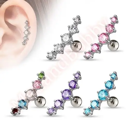 316L Chirurgisch Staal Gem Tragus Kraakbeen Piercing Stud Oor Ring Body Jewellery