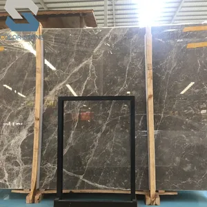 Factory supply polished White Grey Marble With Veins Slab Price