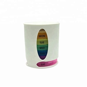 Gran elipse forma semanal pastillero de plástico/28 compartimentos medicina/salud cápsula contenedor para las personas mayores - Product Image 1