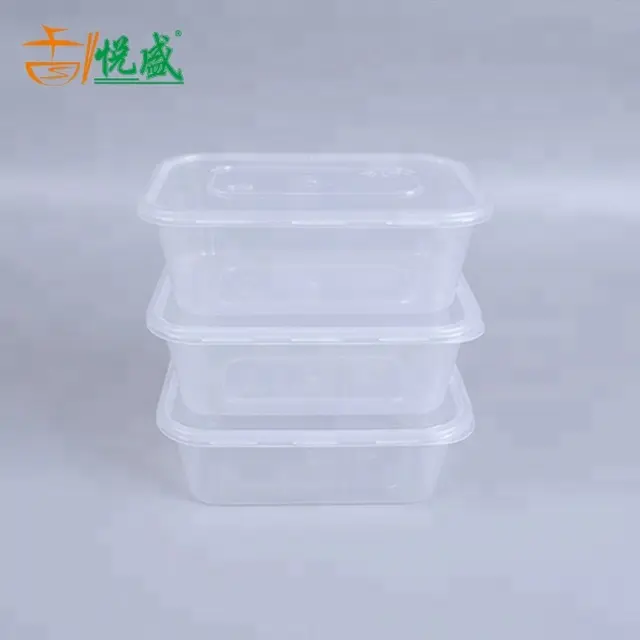 Microondas takeaway recipiente de alimento descartável de plástico transparente