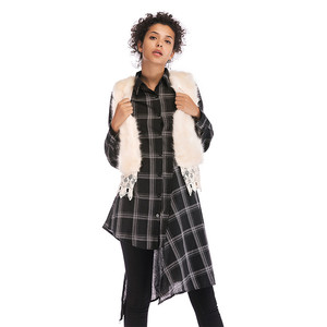 OEM ODM Personnalisé De Luxe Hiver Femmes Manteau Court Gilet En <span class=keywords><strong>Fausse</strong></span> <span class=keywords><strong>Fourrure</strong></span> Sans Manches Recadrée Vestes Pour Dames - Product Image 2