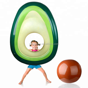 Fábrica personalizada gran oferta Durable plegable PVC inflable aguacate cama flotante reclinable anillo de natación para parques acuáticos - Product Image 1