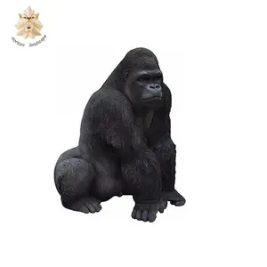 Estátua de gorila de resina realista, para decoração de jardim NTRS-CS887A