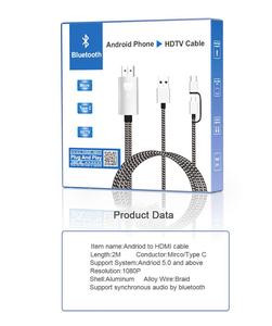 Siêu Tốc Độ Hỗ Trợ 2K @ 60Hz Âm Thanh Loại C/<span class=keywords><strong>Micro</strong></span> Để <span class=keywords><strong>HDMI</strong></span> Adapter Cable <span class=keywords><strong>USB</strong></span> C Để <span class=keywords><strong>HDMI</strong></span> Cáp - Product Image 3