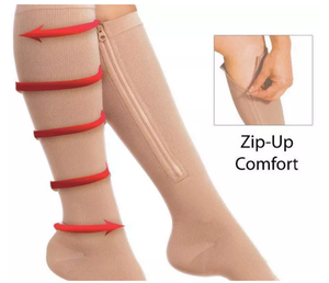 Chaussettes <span class=keywords><strong>de</strong></span> compression à bout ouvert au genou avec fermeture à glissière 15-20 MmHg Support 3 tailles - Product Image 1