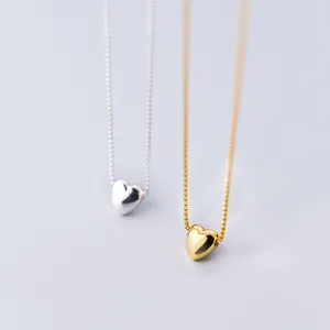 Atacado joias pingente de coração prata esterlina 925, moda colares para mulheres jóias 2019