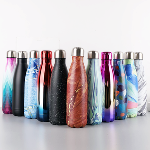 Bouteille d'eau thermique de Cola de voyage en acier inoxydable à Double paroi de série en bois de 500ml avec logo personnalisé - Product Image 5