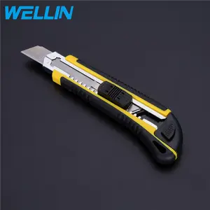 Factory ABS Handle With Rubber Replaceable Blade Fast Cutting Utility Knife With 3 Blades