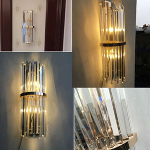 Lámpara colgante de pared de cristal plateado de lujo para decoración de <span class=keywords><strong>hotel</strong></span> - Product Image 5